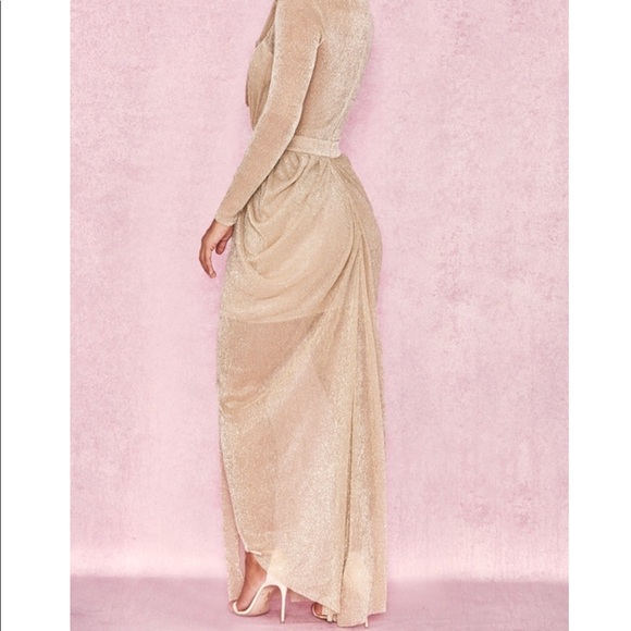 Gorgeous gold / Semi sheer chiffon Maxi Dress - Picture 4 of 5